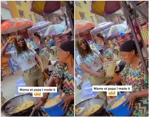 Female Corps Member Goes To Market to Salute Her Mum, Flaunts NYSC Cert in Lovely Video