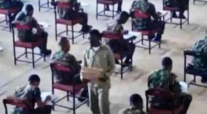 Hillarious Reactions As NYSC Member Invigilates Military Officers Writing Exam